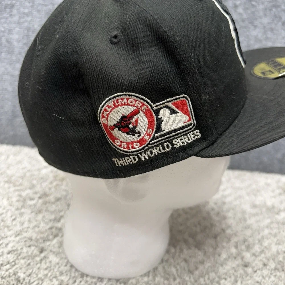 New Era Baltimore Orioles black fitted hat cap men's size 7.5‎ (misprint) DIRTY